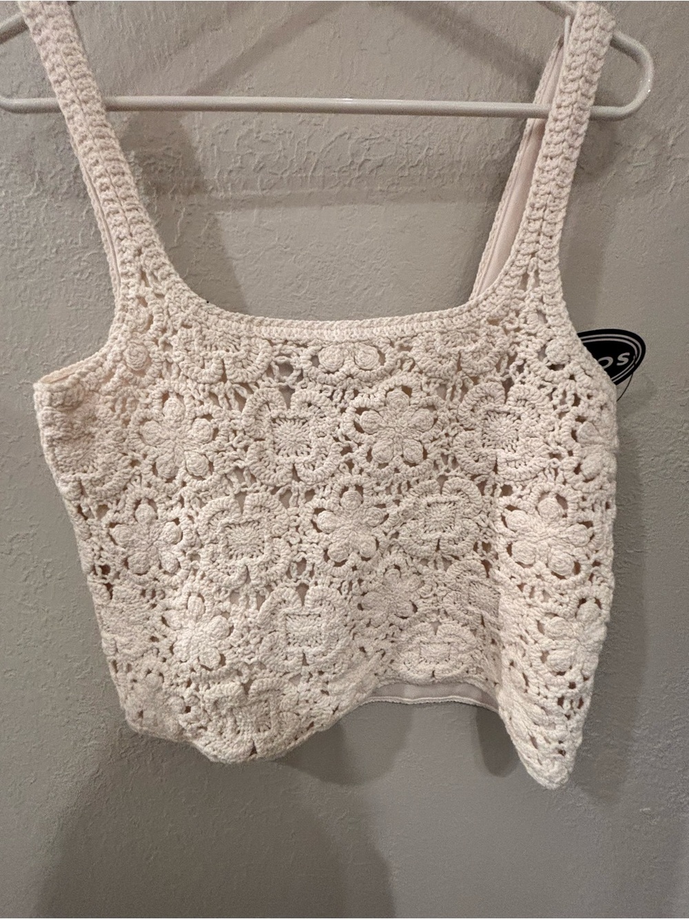 Scoop NYC Cream Crochet Floral Tank